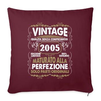 2005 Vintage Retro Geburtstagsgeschenk - Sofakissenbezug 45 x 45 cm - Burgunderrot - Vorne