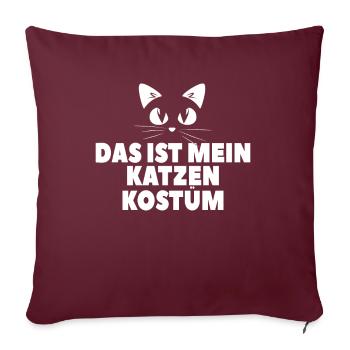 Katzenkostüm Karneval - Sofakissenbezug 45 x 45 cm - Burgunderrot - Vorne