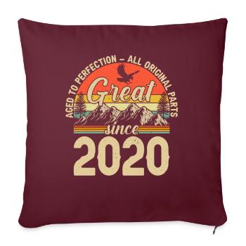 Joyeuse fête des 4 ans 2020 - Housse de coussin décorative 45 x 45 cm - bordeaux - Devant