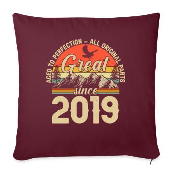 Joie du Jubilé 2019 - Housse de coussin décorative 45 x 45 cm - bordeaux - Devant