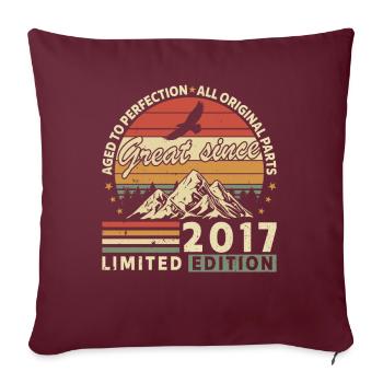 2017 - Millésime 2017 - Fantastique depuis 2017 - Housse de coussin décorative 45 x 45 cm - bordeaux - Devant