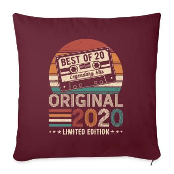 Millésime Anniversaire 2020 - Housse de coussin décorative 45 x 45 cm - bordeaux - Devant