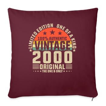 Design créatif pour les jeunes de 24 ans en 2000 - Housse de coussin décorative 45 x 45 cm - bordeaux - Devant