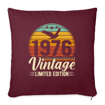 Unique 1976 anniversaire année rétro Design - Housse de coussin décorative 45 x 45 cm - bordeaux - Devant
