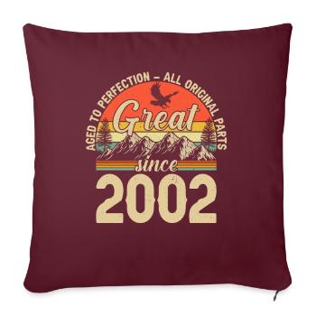 Jahrgang 2002 bis zur Perfektion gereift - Sofakissenbezug 45 x 45 cm - Burgunderrot - Vorne