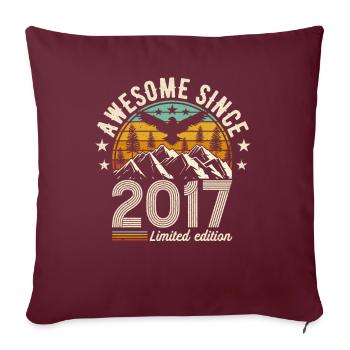 2017 - Millésime 2017 - Fantastique depuis 2017 - Housse de coussin décorative 45 x 45 cm - bordeaux - Devant