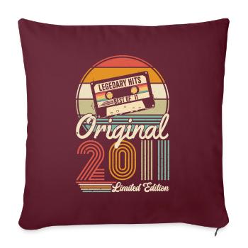 2011 - Né en 2011 - Housse de coussin décorative 45 x 45 cm - bordeaux - Devant