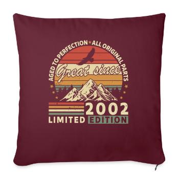 Jahrgang 2002 bis zur Perfektion gereift - Sofakissenbezug 45 x 45 cm - Burgunderrot - Vorne
