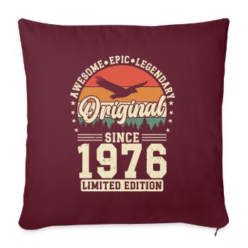 Original depuis 1976 tout simplement le meilleur 40e anniversaire - Housse de coussin décorative 45 x 45 cm - bordeaux - Devant