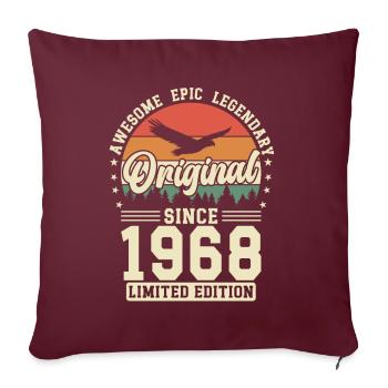 Creative Vintage 1968 Vintage rétro Design - Housse de coussin décorative 45 x 45 cm - bordeaux - Devant