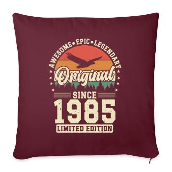 Einzigartiger 1985er Jahrgang Vintage Retro - Sofakissenbezug 45 x 45 cm - Burgunderrot - Vorne