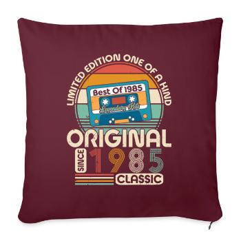 Einzigartiges 1985 Jahrgang Vintage Retro-Design - Sofakissenbezug 45 x 45 cm - Burgunderrot - Vorne