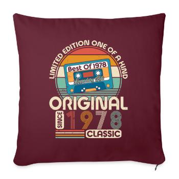 Creative Vintage 1968 Vintage rétro Design - Housse de coussin décorative 45 x 45 cm - bordeaux - Devant