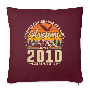 Vintage 2010 Birthday Celebration - Sofakissenbezug 45 x 45 cm - Burgunderrot - Vorne