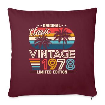 Millésime 1978 : Original année de naissance rétro Design - Housse de coussin décorative 45 x 45 cm - bordeaux - Devant