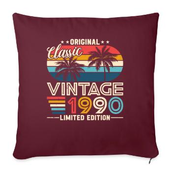 Vintage 1990 - Retro Birthday Legends Tee - Sofakissenbezug 45 x 45 cm - Burgunderrot - Vorne