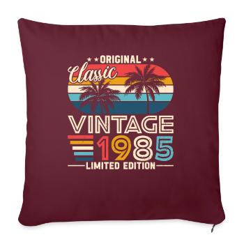 Vintage 1985 - Retro Birthday Gift - Sofakissenbezug 45 x 45 cm - Burgunderrot - Vorne