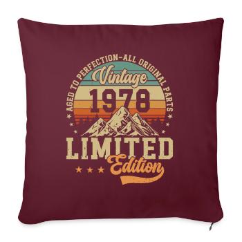 Original 1978 Vintage Birthday - Sofakissenbezug 45 x 45 cm - Burgunderrot - Vorne
