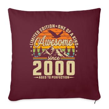 Millésime 2000 : Anniversaire légendaire - Housse de coussin décorative 45 x 45 cm - bordeaux - Devant