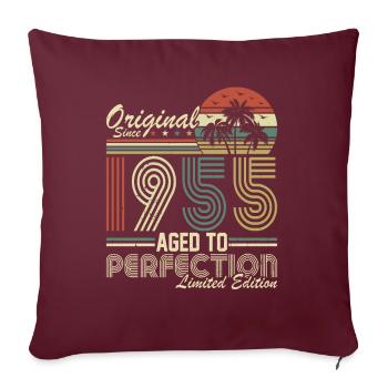 Vintage Legend 1955 Birthday Tee - Sofakissenbezug 45 x 45 cm - Burgunderrot - Vorne