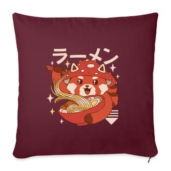 Kawaii Red Panda Ramen - Sofa pillowcase 17,3'' x 17,3'' (45 x 45 cm) - burgundy - Front