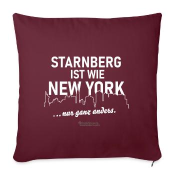 Starnberg ist wie New York - Sofakissenbezug 45 x 45 cm - Burgunderrot - Vorne
