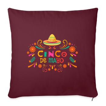 Sombrero Fiesta Joyeux Cinco De Mayo - Housse de coussin décorative 45 x 45 cm - bordeaux - Devant