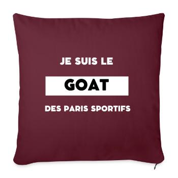 Je suis le goat des paris sportifs - Housse de coussin décorative 45 x 45 cm - bordeaux - Devant