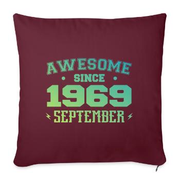 Septembre 1969 Cadeau Anniversaire Septembre 1969 - Housse de coussin décorative 45 x 45 cm - bordeaux - Devant