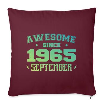 Septembre 1965 Cadeau Anniversaire Septembre 1965 - Housse de coussin décorative 45 x 45 cm - bordeaux - Devant