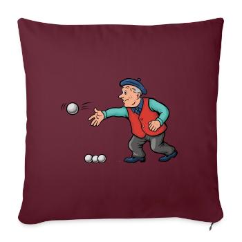 Franzose spielt Petanque für einen Petanque - Sofakissenbezug 45 x 45 cm - Burgunderrot - Vorne