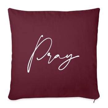 Priez priez cadeau - Housse de coussin décorative 45 x 45 cm - bordeaux - Devant
