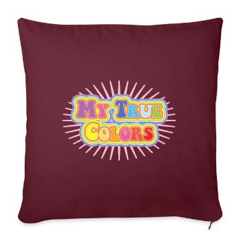 My true colors: rainbow on pink vintage - Sofakissenbezug 45 x 45 cm - Burgunderrot - Vorne
