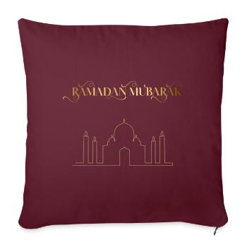 Ramadan Mubarak Golden Mosque - Sofakissenbezug 45 x 45 cm - Burgunderrot - Vorne