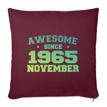 Né Novembre 1965 Cadeau Anniversaire Novembre 1965 - Housse de coussin décorative 45 x 45 cm - bordeaux - Devant