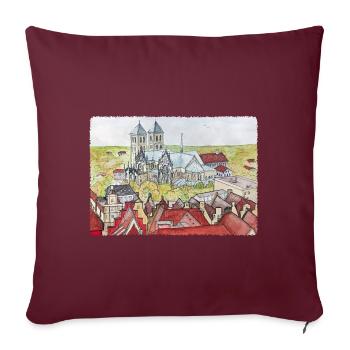 Münster von oben - Sofakissenbezug 45 x 45 cm - Burgunderrot - Vorne
