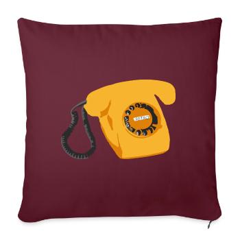 Telefon Retro - Sofakissenbezug 45 x 45 cm - Burgunderrot - Vorne