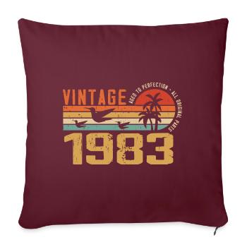 Vintage 1983 Cadeau Anniversaire - Millésime 1983 - Housse de coussin décorative 45 x 45 cm - bordeaux - Devant