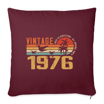 Vintage 1976 Cadeau Anniversaire - Millésime 1976 - Housse de coussin décorative 45 x 45 cm - bordeaux - Devant