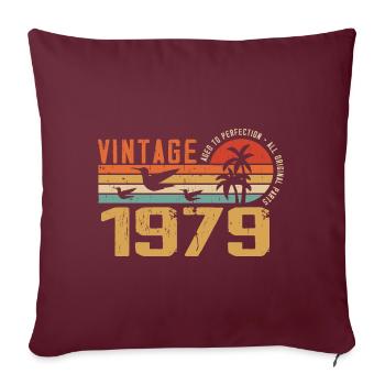 Vintage 1979 Cadeau Anniversaire - Millésime 1979 - Housse de coussin décorative 45 x 45 cm - bordeaux - Devant