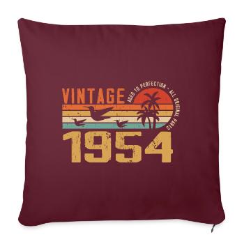 Vintage 1954 Cadeau Anniversaire - Millésime 1954 - Housse de coussin décorative 45 x 45 cm - bordeaux - Devant