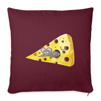Cheese crunchy mouse - Sofa pillowcase 17,3'' x 17,3'' (45 x 45 cm) - burgundy - Front