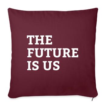 L'avenir est avec nous - #fridaysforfuture - Housse de coussin décorative 45 x 45 cm - bordeaux - Devant