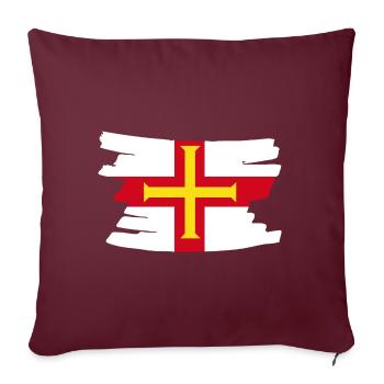 Guernsey National Flag - horizontal brush - Sofa pillowcase 17,3'' x 17,3'' (45 x 45 cm) - burgundy - Front