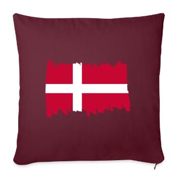 Drapeau national du Danemark - brosse verticale - Housse de coussin décorative 45 x 45 cm - bordeaux - Devant