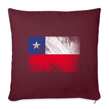 Drapeau Chili - Vintage Grunge - Housse de coussin décorative 45 x 45 cm - bordeaux - Devant