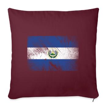 Drapeau du Salvador - Vintage Grunge - Housse de coussin décorative 45 x 45 cm - bordeaux - Devant
