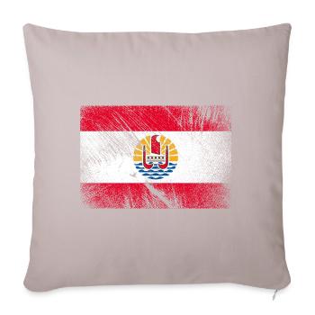 French Polynesia Flag - Vintage Grunge - Sofa pillowcase 17,3'' x 17,3'' (45 x 45 cm) - light taupe - Front