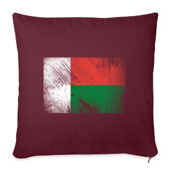 Madagascar Flag - Vintage Grunge - Sofa pillowcase 17,3'' x 17,3'' (45 x 45 cm) - burgundy - Front
