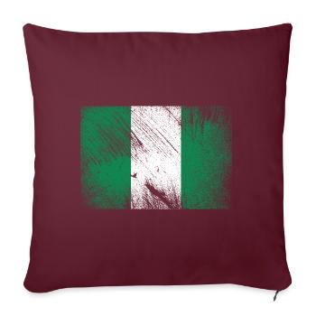 Nigeria Flag - Vintage Grunge - Sofa pillowcase 17,3'' x 17,3'' (45 x 45 cm) - burgundy - Front